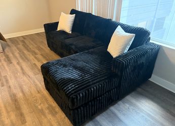 LIMITED TIME Brand new black corduroy comfy sectional