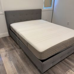 Tufted Queen Bed Frame And Mattress 