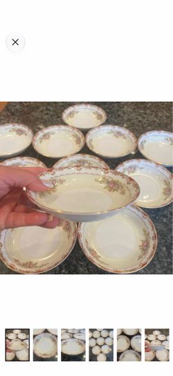 Vintage 12 PC Grace China Made In Japan Saucer 5" inches and 1" inch height/deep Formal Garden