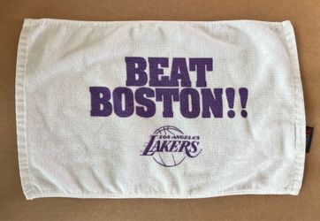 NBA Los Angeles Lakers Beat Boston!! Celtics 11”x17” White Rally Towel - New