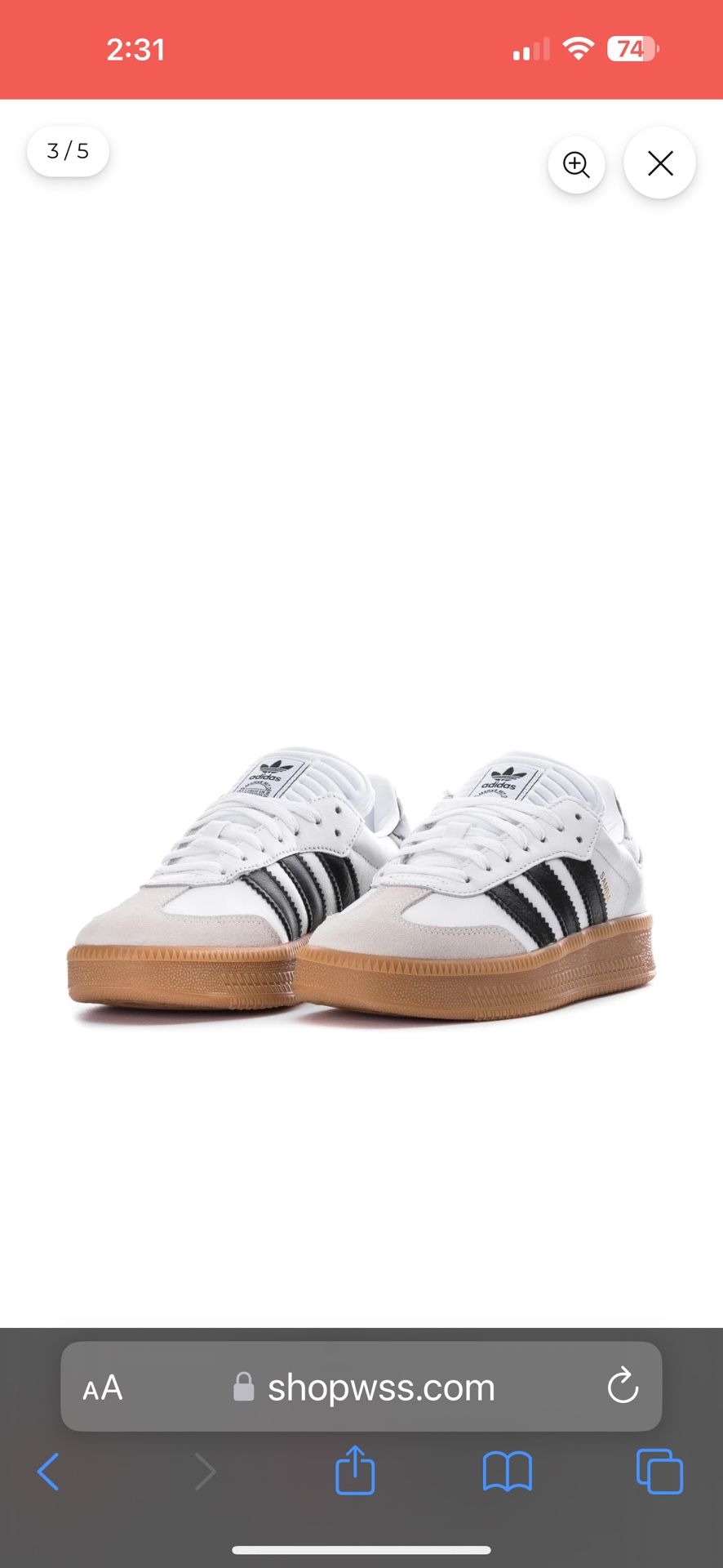 ADIDAS SAMBA XLG - YOUTH 5.1/2