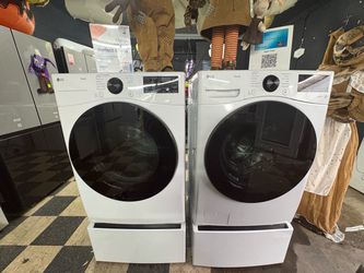 LG ThinQ Front-Load Washer and Dryer Set