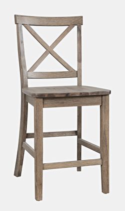 Eastern Tides Bisque X Back Counter Stool (Set of 2)
