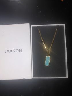Jaxxon Torqoiuse Gold Silver Cuban Chain Necklace