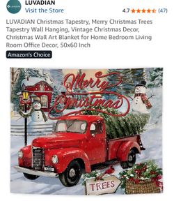 LUVADIAN Merry Christmas Wall Tapestry – 50” x 60