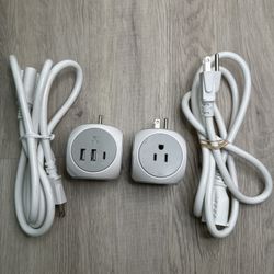 Atomi Power Cube 2 Pack. Each with 3 AC Outlets, 12w-port, 2 USB Ports.