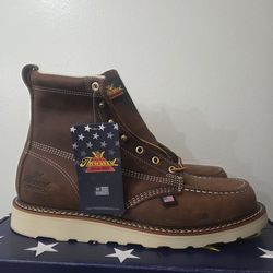 Thorogood 6 Inch USA Made Crazy Horse Brown Soft Toe Work Wedge 9.5EE