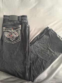 Outcast Outfitters Dark Wash Embroidered Jeans