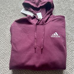 Adidas NWT Mens feel cozy Hoodie burgundy size small