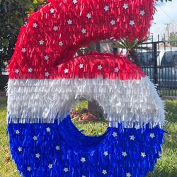 Patriotic Number Six American Theme Numero Seis Pinata