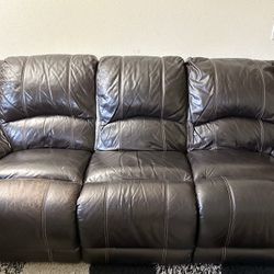 Leather Power Recliner 3 Seater Sofa 