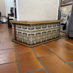 Retro Bar Cabinet Cart Side Table