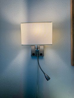 Pair of Modern Wall-Mounted Bedside Lamps with Reading Lights and USB port