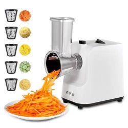 784#Electric Cheese Grater Salad Maker, 200W Salad Shooter, Electric Vegetable Slicer Shredder Chopper for Fruits with 5 Attachments, Stainless Steel 