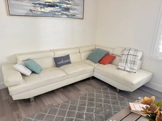 White leather couch/sectional