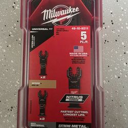 Milwaukee 5-Pc Oscillating Multi-Tool Blades Set 49-10-9211 Universal Fit Nitrus Carbide