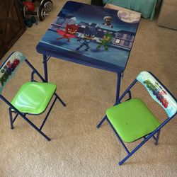PJ Mask Table Chairs Kids Foldable 