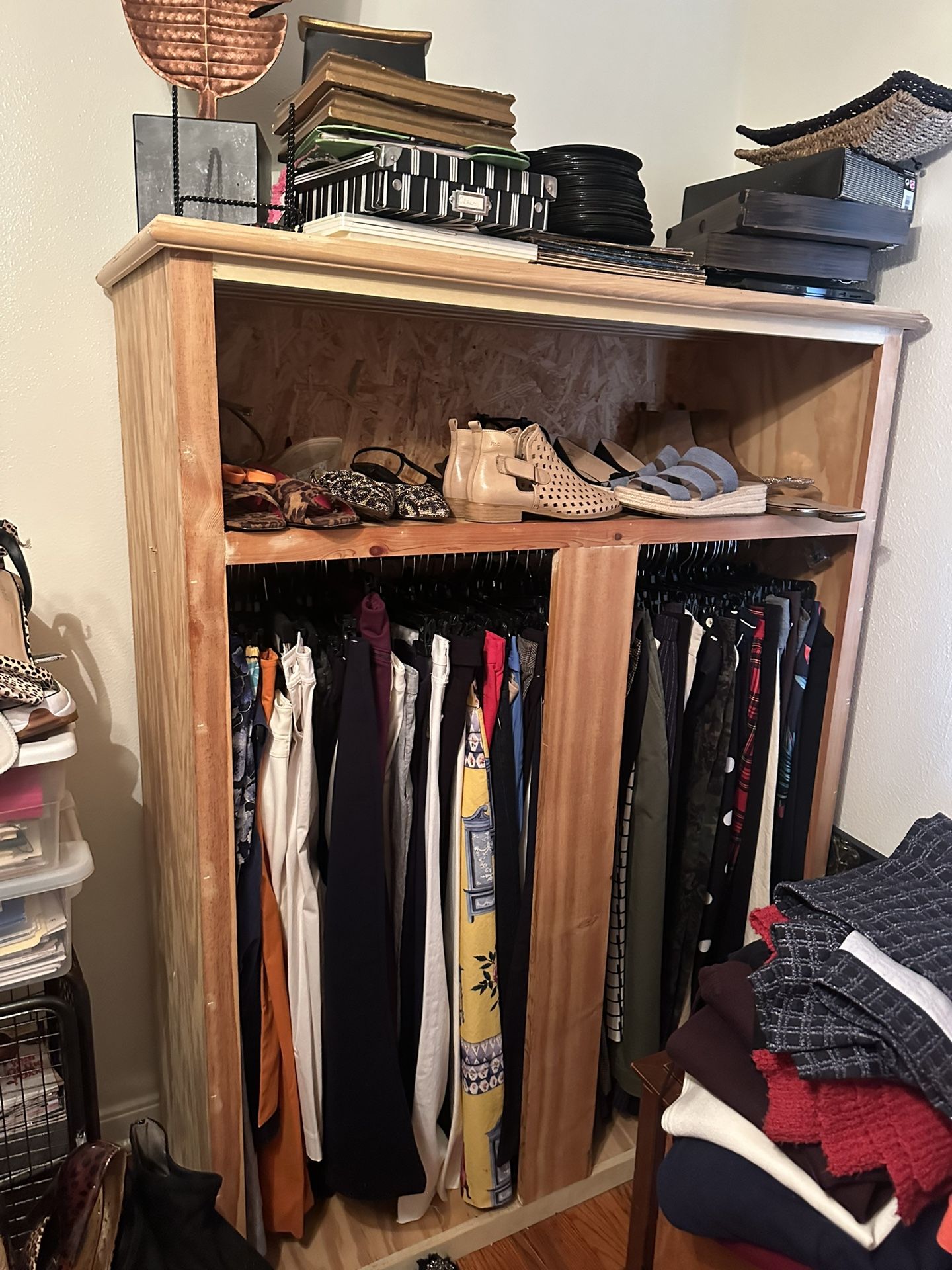 Wooden Closet With Shoe Storage