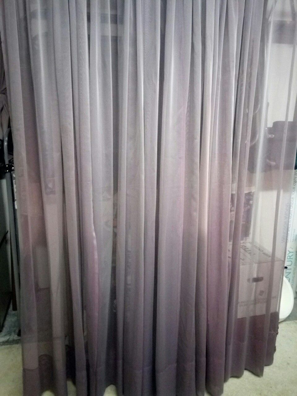 Beautiful lavender/blueish iridescent shear curtain panels
