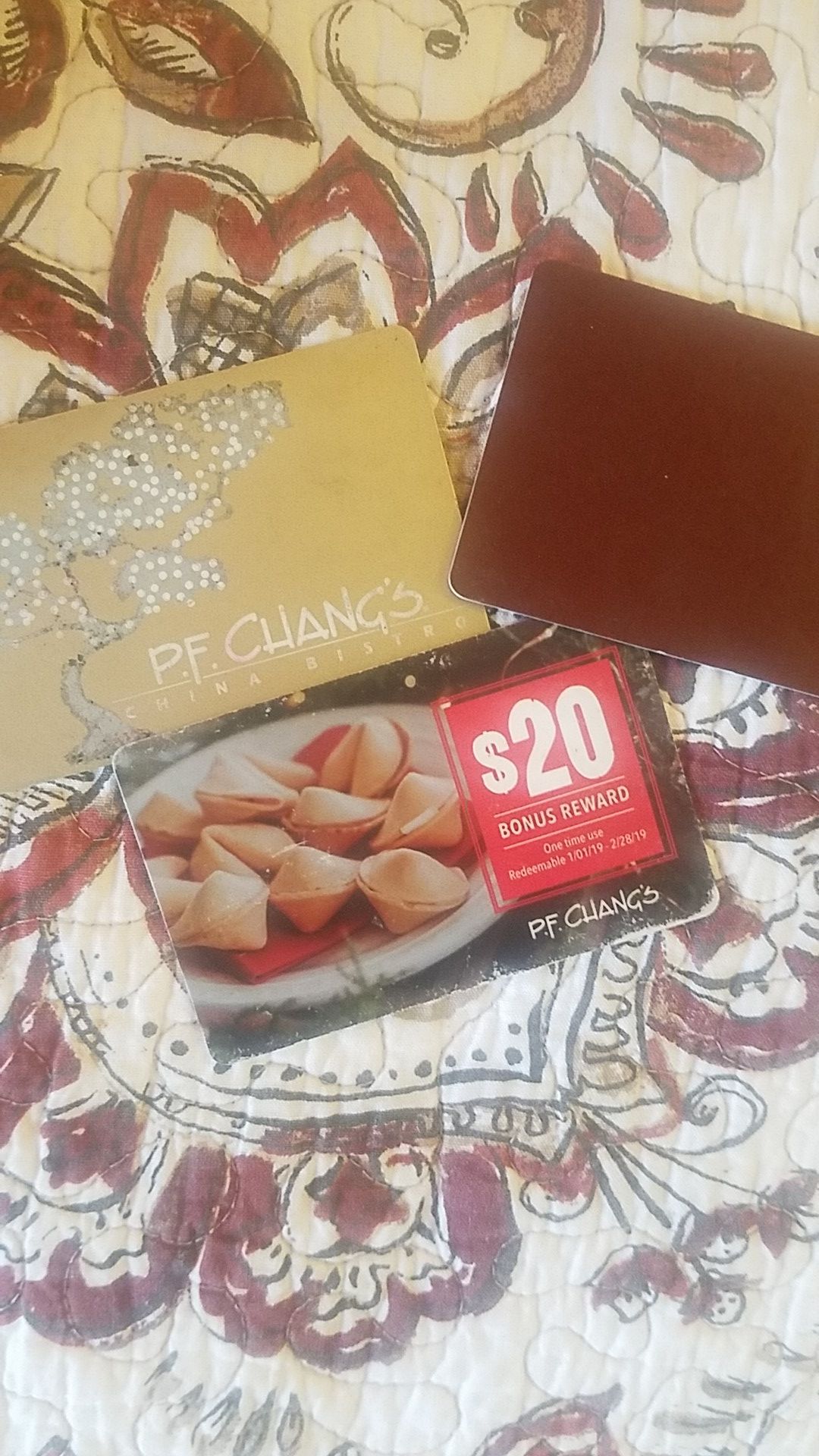 $80 in pf chang cards for $60 firm