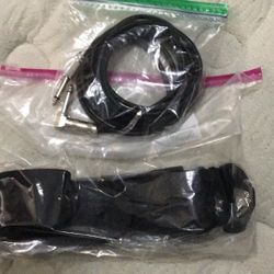 Guitar Strap &  Amp Plug-in 6” Cord 
