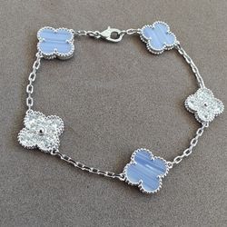 VCA Baby Blue With Zirconia Stone Unisex Bracelet 
