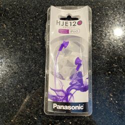 Panasonic ErgoFit In-Ear Earbud Headphones 3.5mm Jack Clear Sound Purple HJE12