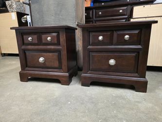 Set of 2 Modern Espresso Nightstands