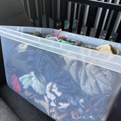 I Have This Bin FULL of Baby Boy Clothes And Some Shoes / Socks And More . 9 Months - 12 Months. $50 Or Best Offer. Need Gone Asap 
