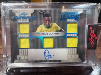 Vinicius Junior Leaf Ultimate Sports Signature Relics 5 Patch Auto 2/5 Brazil