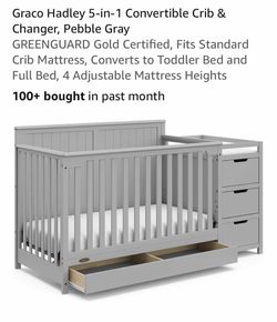 Graco Hadley 5-in-1 Convertible Crib & Changer