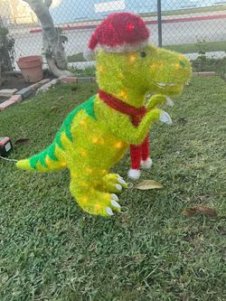 Light-Up Christmas Dinosaur T.Rex Yard Decoration
