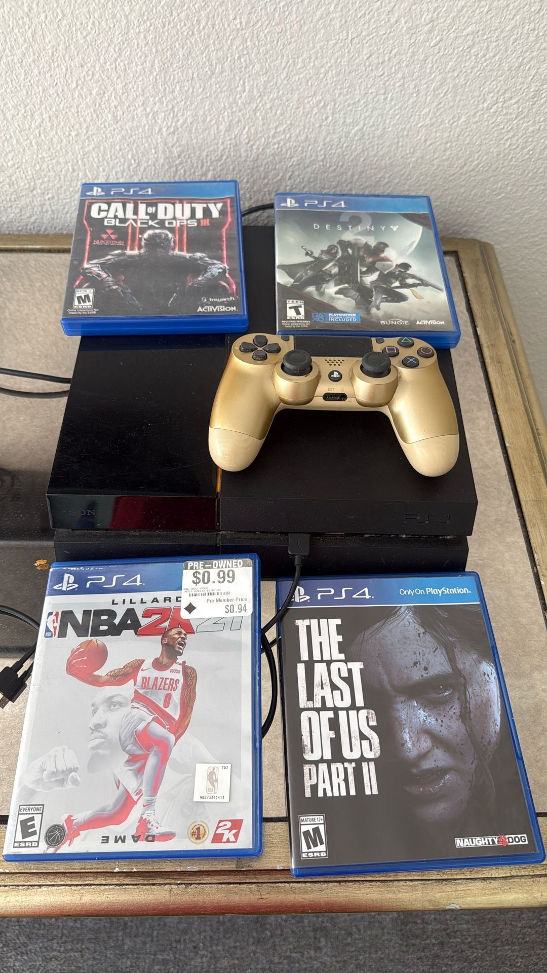 PS4 with games & controller