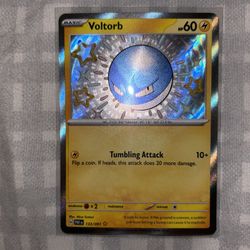 Holo Voltorb 133/091 Shiny Rare Paldean Fates Pokemon TCG