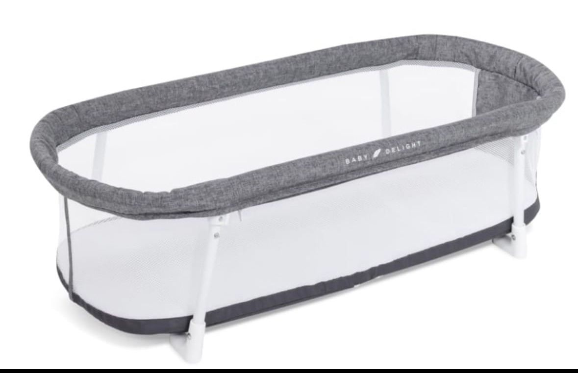Baby Delight Snuggle Nest Bassinet, Portable Baby Bed, For Infants 0 – 5 Months, Charcoal Tweed  Open box item   INVENTORY NUMBER: 101  P