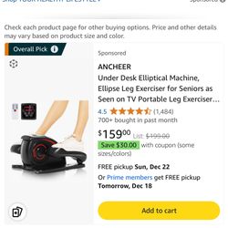 ANCHEER Under Desk Elliptical Machine, Ellipse Leg Exerciser