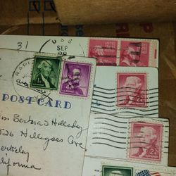 Old Post Cards And Stamps Collection