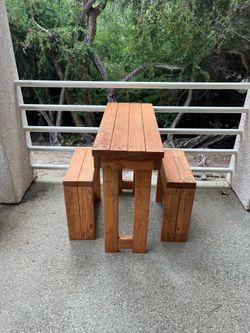 CUSTOM Patio table and stools