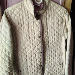 Sigrid Olsen Sport Quilted Button Down Jacket, size Petite Medium, Sage Green