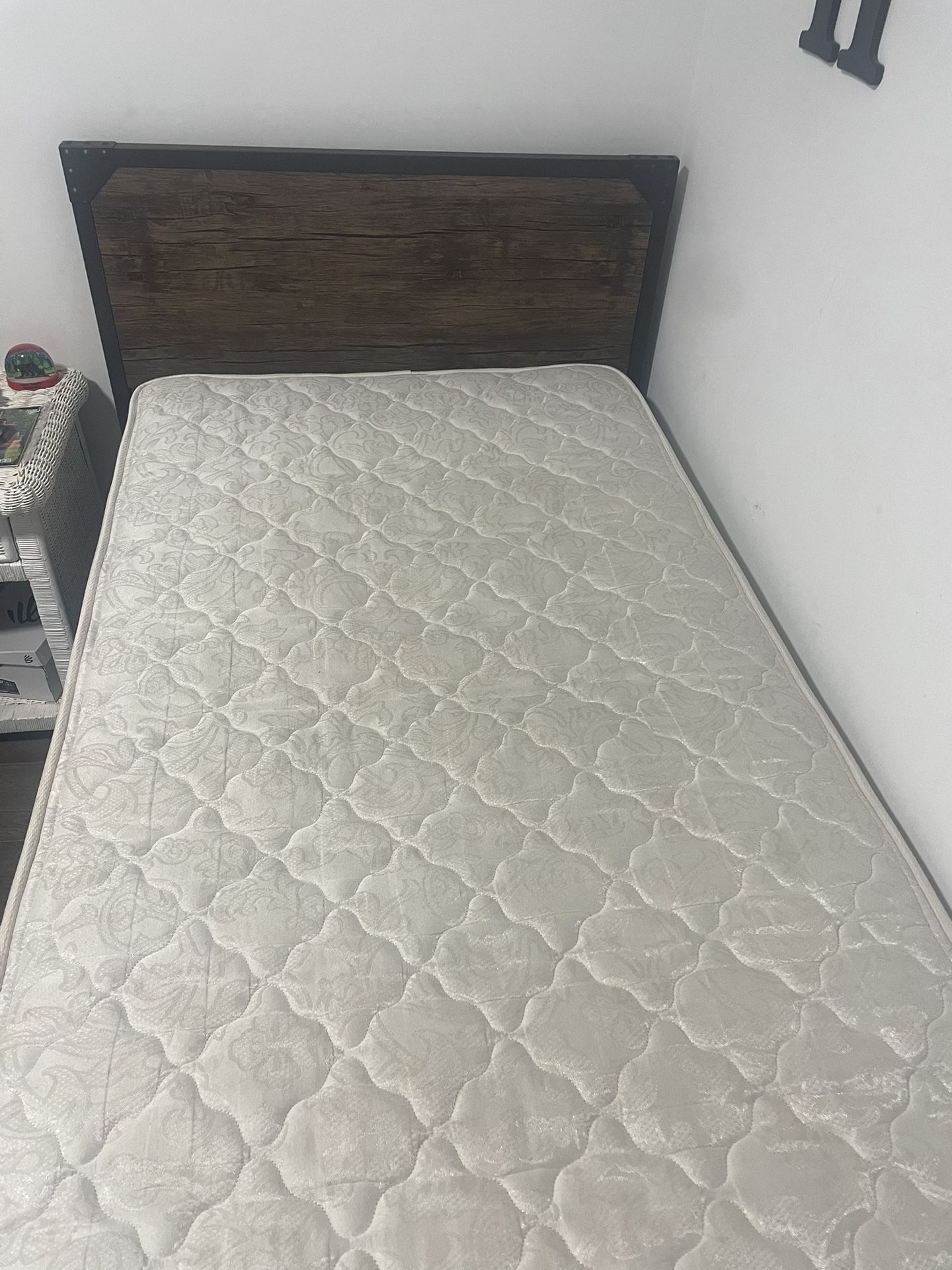 Twin Bed Frame , Box Spring And Mattress