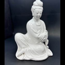 Chinese White Porcelain Asian Budda Figurine