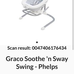**Reduced.!!**Graco Soothe ‘n Sway Swing-Rocker-Gray-NEW