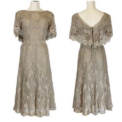 Ricki Lang For Nuit Embroidered Lace Boho Vintage Cottagecore 80s ILGWU 6 Dress  Wedding Western Farmhouse 