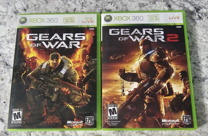 GEARS OF WAR 1 & 2 Xbox 360 Tested & Complete W/ Manuals