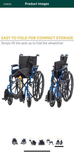 Drive Medical Blue Streak Ultra-Lightweight Wheelchair With Flip-Backs Arms & Swing-Away Footrests