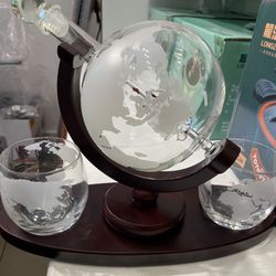Spinning Globe whiskey Decanter