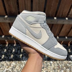Jordan 1 Mid Coconut Milk Particle Grey (Size 5.5Y)