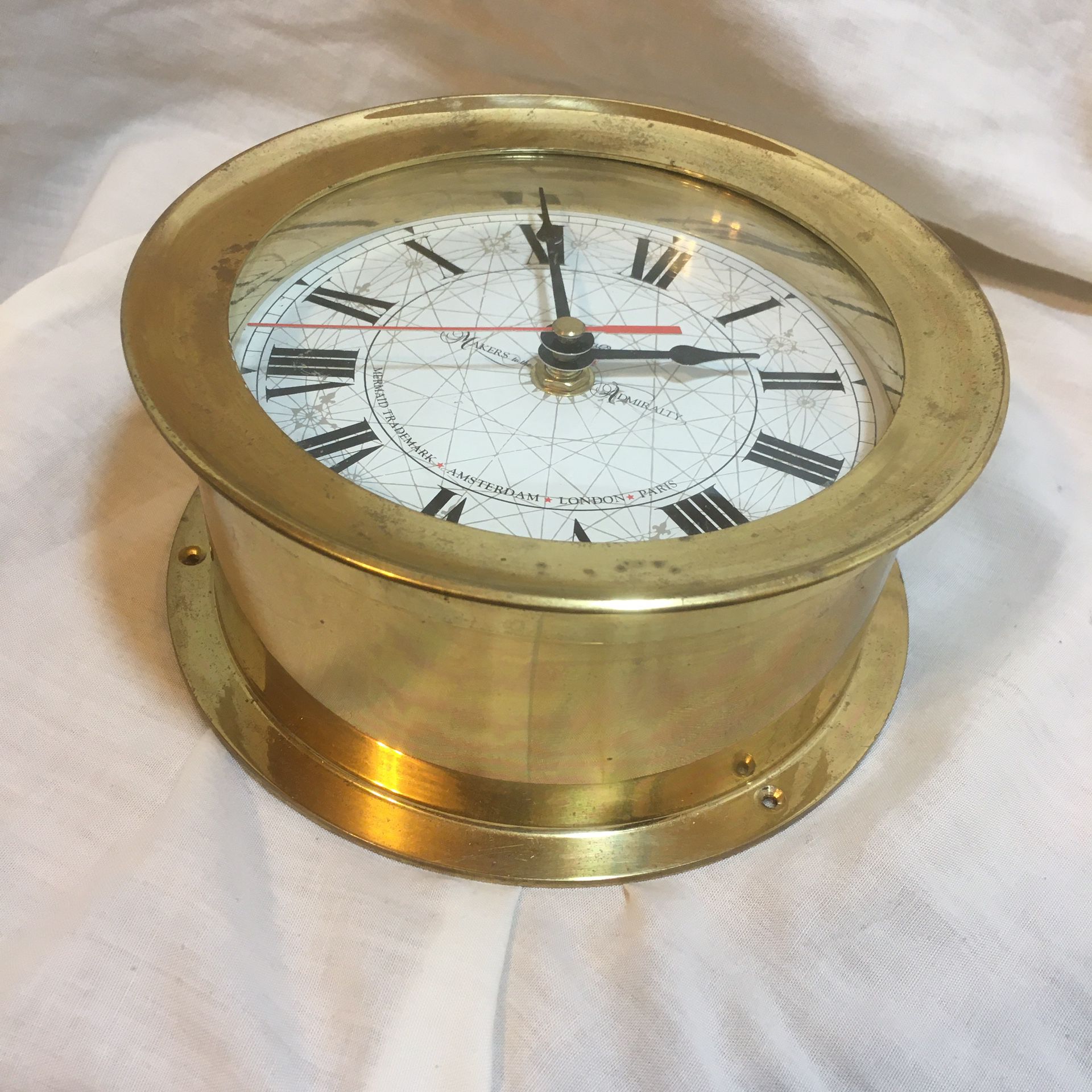 7” Maritime / Nautical / Marine Brass Captain’s Clock