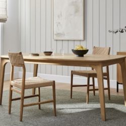 ARTICLE Plumas White Oak Dining Table 71” Plumas White Oak Bench 60” 