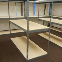 Warehouse Shelving 72 in W x 30 in D Archive Banker Bin Box Storage Racks Industrial Steel Metal Shelf New Delivery Available 